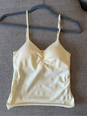 Light Yellow V-Neck Spaghetti Strap Tank Top